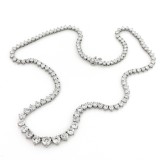 18.51Cts TW Graduated Diamond Tennis Necklace